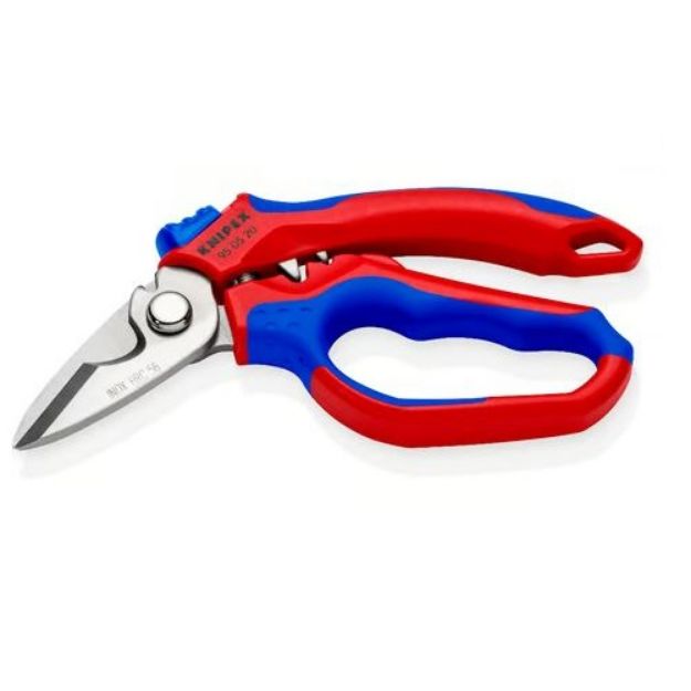 Kép Knipex Villanyszerelő olló hajlított, krimpelővel 160mm