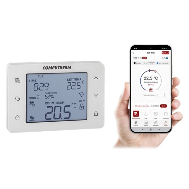 Kép Computherm Q20 Wi-Fi programozható szobatermosztát, digitális