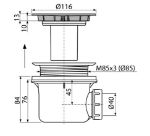 Kép Alca Plast A 49CR NA40 D90mm zuhanytálca szifon