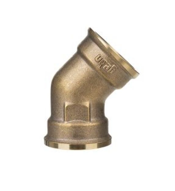 Kép Gebo Gold 1" BB 45°-os könyök, sárgaréz