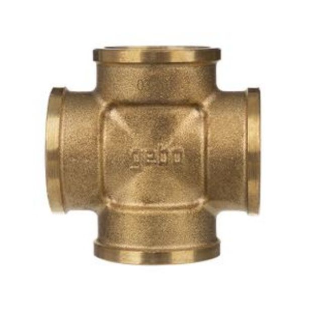 Kép Gebo Gold 1/2" keresztidom BBBB, sárgaréz