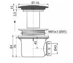 Kép Alca Plast A 49BLACK LUX NA40 D90mm zuhanytálca szifon, matt-fekete fedlappal