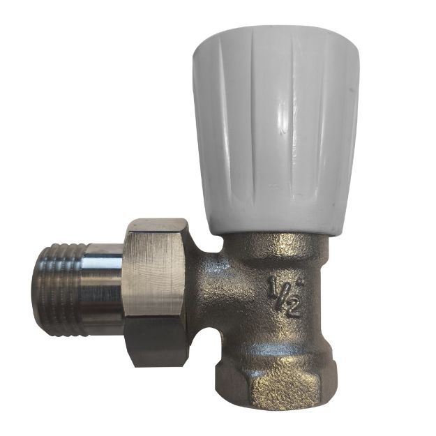 Kép 1/2˝ 334 (234) KETTÖS BEÁLL. SAROK RAD. SZELEP, NIKKELEZETT