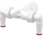Kép AlcaPlast P155Z Dupla mosógép csatlakozó csonk DN40/32 / 17–23, visszacsapó szelepekkel