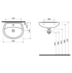 Kép Kolo Idol mosdó csaplyukkal, 55x42 cm