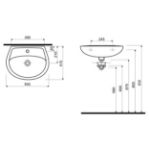 Kép Kolo Idol mosdó csaplyukkal, 50x41 cm
