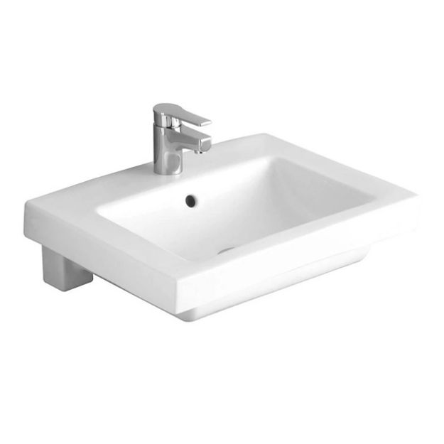 Kép Alföldi 5129 R1 (easyplus) középen fúrt, 55x44cm-es beépíthető mosdó