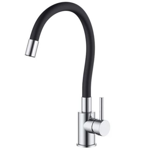 Kép Sanimix Medusa Flexibilis álló mosogató csaptelep, fekete