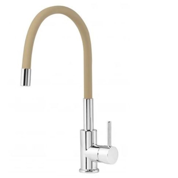 Kép Sanimix Medusa Flexibilis álló mosogató csaptelep, bézs