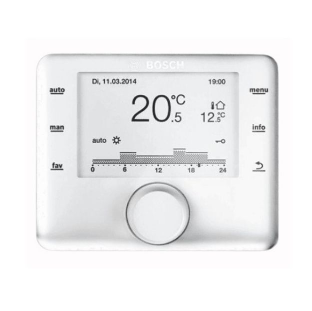 Kép Bosch CR 400 Heti programozású digitális szobatermosztát külső hőmérséklet érzékelő nélkül