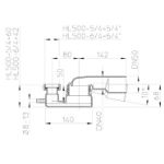 Kép HL 6/4˝ fürdőkádszifon, gömbcsuklóval