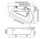 Kép M-ACRYL Daria 160x105 balos akryl fürdőkád lábbal 12007