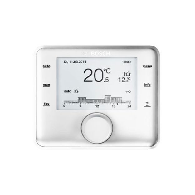 Kép Bosch CR 400 Heti programozású digitális szobatermosztát külső hőmérséklet érzékelő nélkül