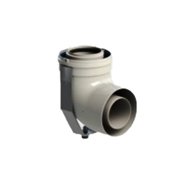 Kép Tricox PABK60 bekötő könyök tartó sínnel PPs/Alu 80/125mm