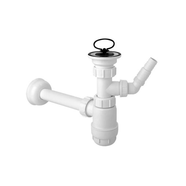 Kép McAlpine 5/4˝- NA40 műanyag mosdószifon mosógép csatlakozóval