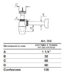 Kép Ghidini 351 5/4˝ Búraszifon leersztőszeleppel,  műanyag kettős hollandival