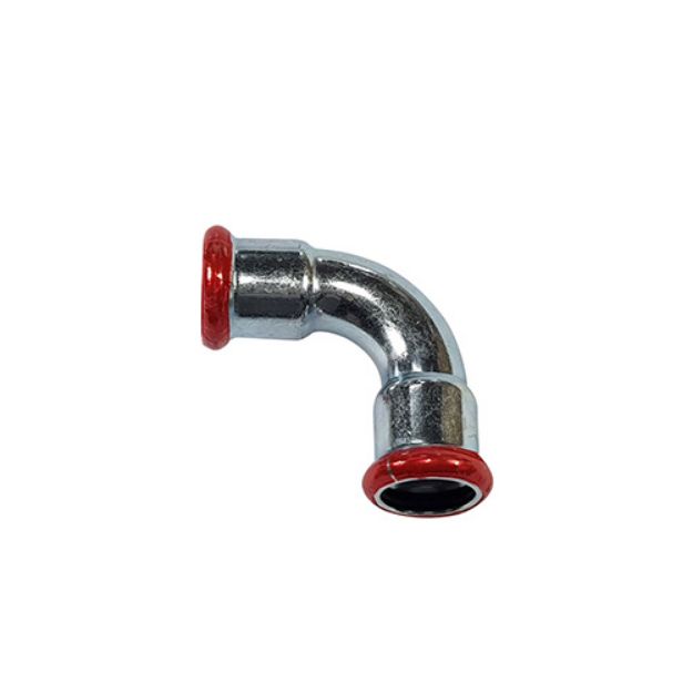 Kép Szénacél 22mm B-B 90° könyök