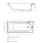 Kép Cersanit Octavia 170x70 akryl fürdőkád lábbal