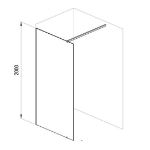 Kép Ravak Walk In Wall szett -70m. 200 krómhatású+transparent, merevítővel
