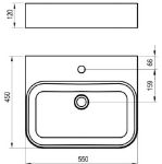 Kép Ravak Ceramic 550 R Slim Wall kerámia mosdó (fehér)