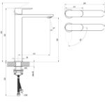 Kép Ravak CR II 015.01CR Mosdócsaptelep BeCool 300mm, leeresztő nélkül, Króm