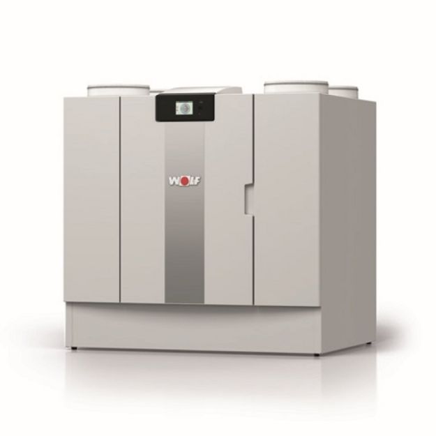Kép Wolf CWL-2-600 lakásszellőztető (4/0L) lemezes hővisszanyerővel,bypass, elektromos előfűtő(1KW) fali 600m3/h