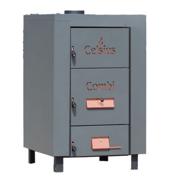 Kép Celsius kombi 50-56 (56 kW) vegyestüzelésű lemezajtós kazán