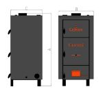 Kép Celsius kombi 50-56 (56 kW) vegyestüzelésű lemezajtós kazán
