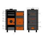 Kép Celsius kombi 50-56 (56 kW) vegyestüzelésű lemezajtós kazán