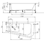 Kép Kolpa San Beatrice L 170x110 beépíthető asszimetrikus kád balos (771040)