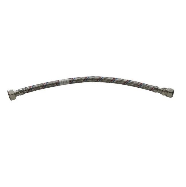 Kép 3/8˝ x 3/8˝x 15cm bicono (roppantógyűrűs) flexibilis cső, INOX