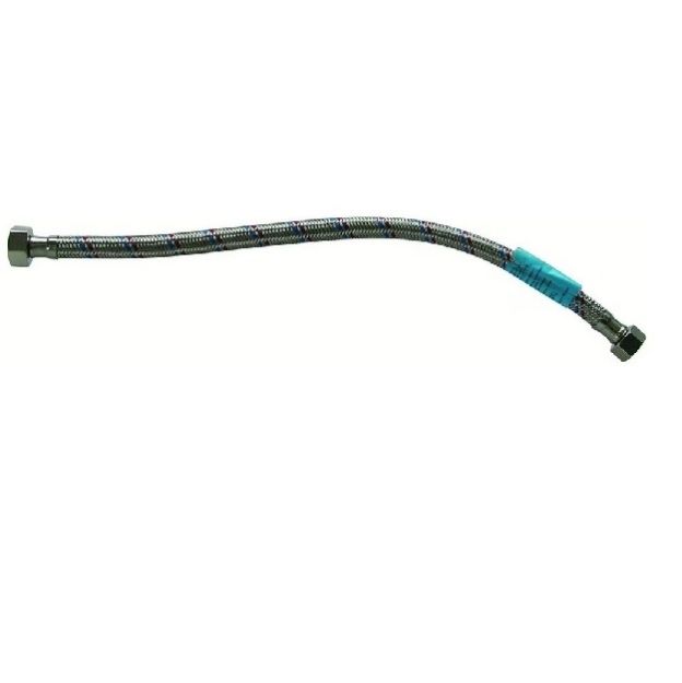 Kép 1/2˝x 3/8˝x 120cm B-B flexibilis bekötőcső vízre, INOX