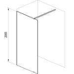 Kép Ravak Walk In Wall Szett -90m. 200 fekete+Transparent, 1 merevítővel