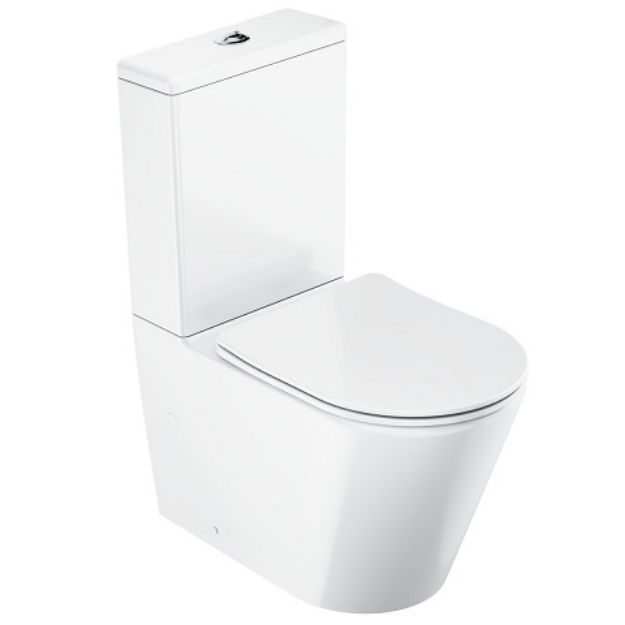 Kép Ravak Elegant RimOff perem nélküli monoblokkos WC Softclose ülökével, alsó,hátsó bekötési lehetőséggel
