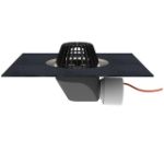 Kép HL Tetőlefolyó vízszintes kimenettel, DN75/110, gyárilag felhegesztett bitumengallérral és 10-30W/230V fűtéssel