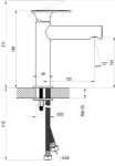 Kép Ravak Spring SG 012.20BLM álló mosdócsaptelep 190mm matt fekete, leeresztő nélkül
