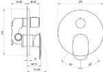 Kép Ravak Spring SG 065.00CR.O2.RB072 falba süllyesztett 2-utas kád/zuhany csaptelep fényes króm, R-Box-hoz