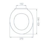 Kép MKW Uniset plus duroplast WC ülőke, fehér, fém zsanérral