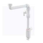 Kép AlcaPlast A43SLP-DN32/40 Helytakarékos hosszabbított mosdószifon 5/4", mosógépcsatl. 17-23mm