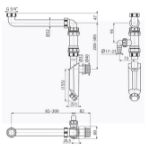 Kép AlcaPlast A43SLP-DN32/40 Helytakarékos hosszabbított mosdószifon 5/4", mosógépcsatl. 17-23mm
