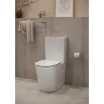 Kép Cersanit Bonica Pro 011 monoblokk hátsó kif. WC + 3/6L tartály + lecsapódásgátlós duroplast ülőke, fehér (K3028-001) Compact 929