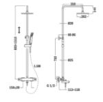 Kép Teka Soller termosztátos zuhanyrendszer (min: 800mm, max: 1310mm)