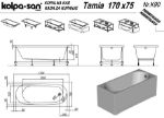Kép Kolpa San Tamia 170x75 beépíthető kád 749980
