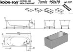 Kép Kolpa San Tamia 150x70 beépíthető kád 755310