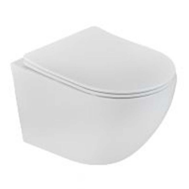 Kép Manacor perem nélküli fali WC + Ultra slim soft close WC ülőke (28-1-117320002)