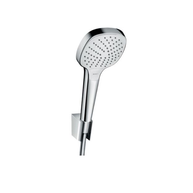Kép Hansgrohe Croma Select E Zuhanyszett Vario 125 cm-es zuhanytömlővel, króm/fehér