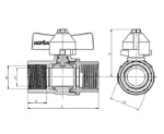 Kép Mofém Gamma 3/4˝ fix-KB gömbcsap, (piros)