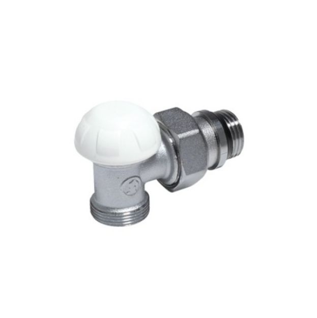 Kép Giacomini R29TG 1/2"x16 torlószelep, öntömítő, sárgaréz, krómozott, műanyag csőhöz, műanyag kupakkal