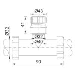 Kép Styron 5/4" kereszttoldó, 1" légbeszívóval