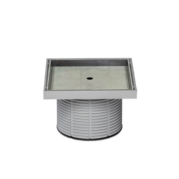 Kép Styron 150x150mm padlórács magasítóval, burkolható fedlappal